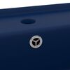 vidaXL Lavabo cuadrado rebosadero cerámica azul oscuro mate 41x41cm