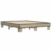 vidaXL Estructura cama madera ingenier&iacute;a metal roble Sonoma 150x200 cm