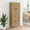 vidaXL Aparador alto con caj&oacute;n 2 pcs Roble artesanal