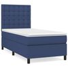 vidaXL Cama box spring con colch&oacute;n tela azul 90x190 cm