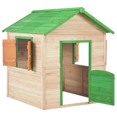 vidaXL Casa de juegos de niños de madera verde