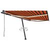 vidaXL Toldo autom&aacute;tico LED sensor de viento naranja marr&oacute;n 400x350 cm