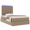 vidaXL Cama con almacenamiento y LED con LED Capuchino 120 x 190 cm
