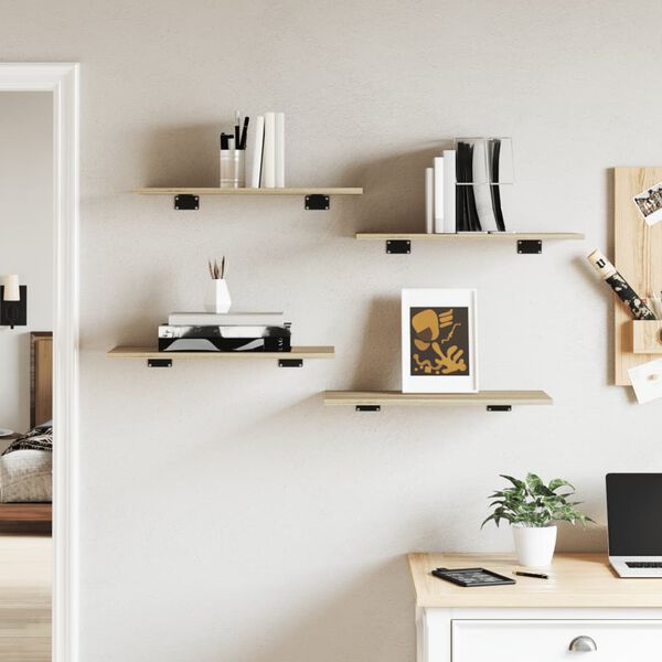 vidaXL Estante estanter&iacute;a 4 uds contrachapada roble Sonoma 60x30x1,5cm