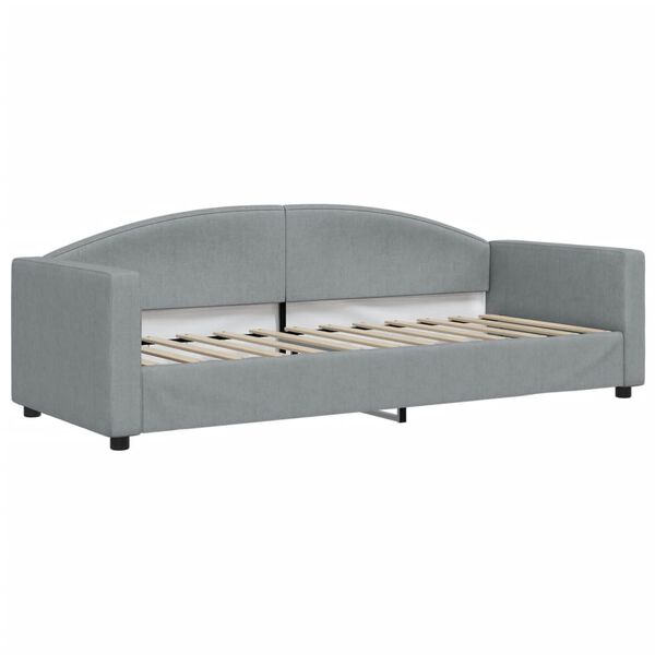 vidaXL Sof&aacute; cama nido con cajones tela gris claro 80x200 cm