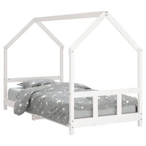 vidaXL Estructura de cama para ni&ntilde;os madera de pino blanco 90x190 cm