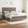 vidaXL Cama box spring con colch&oacute;n tela gris taupe 160x200 cm