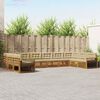 vidaXL Juegos de sof&aacute;s 10 pcs Natural y Beige Madera de Acacia S&oacute;lida