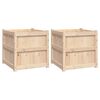 vidaXL Jardineras de exterior 2 unidades madera maciza de pino