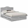 vidaXL Estructura de cama Gris Sonoma 140 x 200 cm Madera Ingenieril