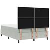 vidaXL Cama Box Spring LED con colch&oacute;n Gris Claro 160 x 200 cm tela