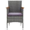 vidaXL Juego de comedor de jard&iacute;n de 7 piezas gris