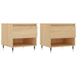 vidaXL Mesas de centro 2 uds madera ingenier&iacute;a roble Sonoma 50x46x50cm