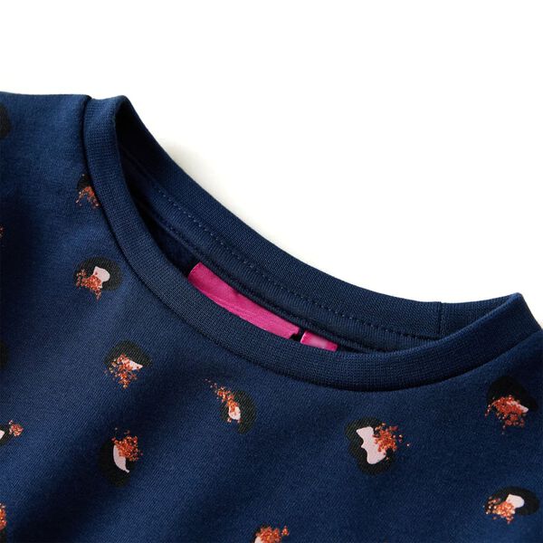 Vestido infantil de manga larga azul marino 92