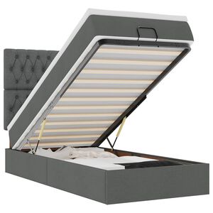 vidaXL Estructura cama otomana colch&oacute;n tela gris oscuro 80x200cm