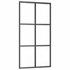 vidaXL Puerta corredera ESG vidrio y aluminio negra 102x205 cm