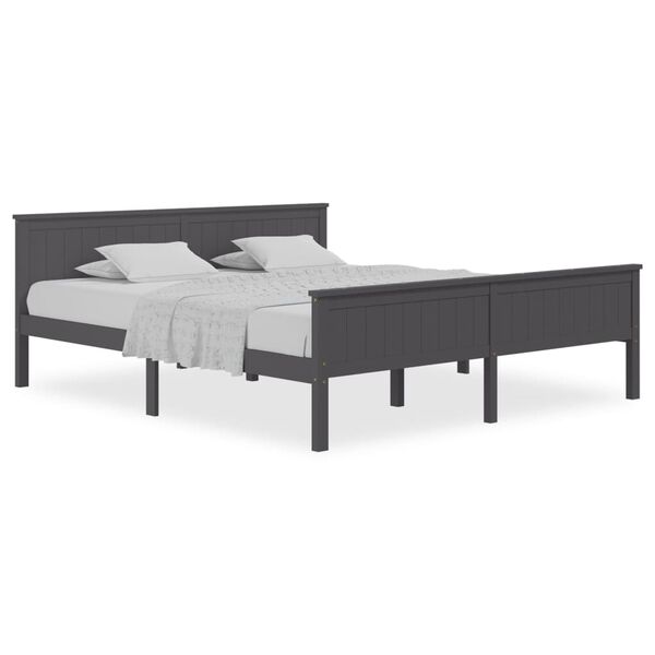 vidaXL Estructura de cama sin colchón madera de pino gris 200x200 cm
