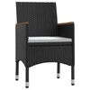 vidaXL Juego de comedor de jardín 9 piezas con cojines negro