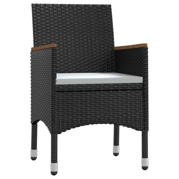 vidaXL Juego de comedor de jardín 9 piezas con cojines negro