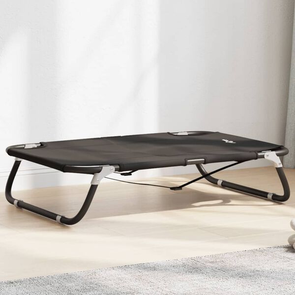 vidaXL Cama para perros plegable tela oxford y acero gris antracita