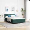 vidaXL Cama Box Spring LED Verde oscuro 160 x 200 cm Terciopelo