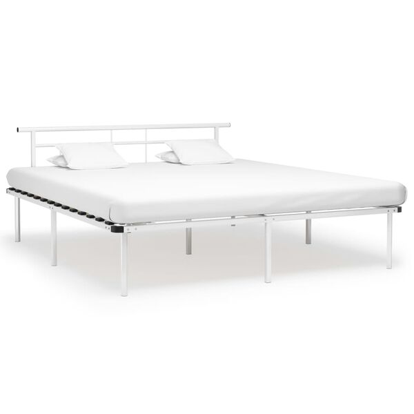 vidaXL Estructura de cama sin colch&oacute;n metal blanco 180x200 cm