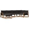 vidaXL Conjunto de sof&aacute;s de exterior 6 uds. Natural y negro