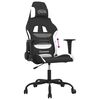 vidaXL Silla gaming tela negro y blanco