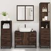 vidaXL Set de muebles baño 4 pzas madera contrachapada roble marrón