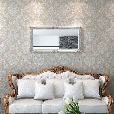 vidaXL Espejo de pared estilo barroco 120x60 cm plateado