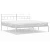 vidaXL Estructura cama sin colch&oacute;n con cabecero metal blanco 180x200cm