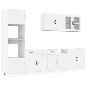 vidaXL Mueble de cocina Kalmar blanco 7 piezas madera contrachapada