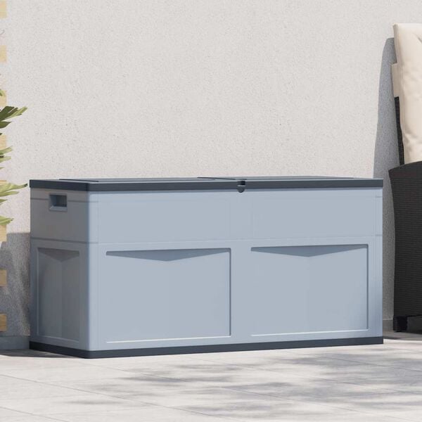 vidaXL Caja de almacenamiento de jardín 320 L gris y negro