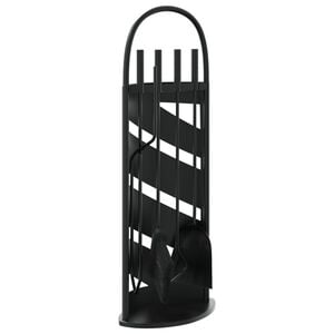 vidaXL Set de herramientas para chimenea 5 pzas acero 23x15x66 cm