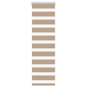 vidaXL Estor cebra marrón arena tejido ancho 35,9 cm poliéster