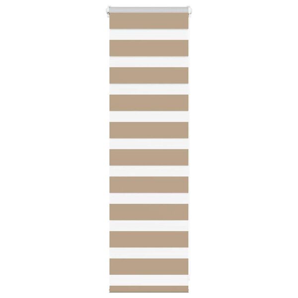 vidaXL Estor cebra marr&oacute;n arena tejido ancho 35,9 cm poli&eacute;ster