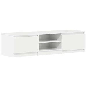 vidaXL Mueble TV madera contrachapada blanco brillante 140x40x35,5cm