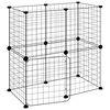 vidaXL Jaula para mascotas de 12 paneles puerta acero negro 70x35x70cm