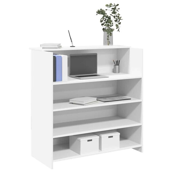vidaXL Mostrador de recepci&oacute;n blanco 100x50x103,5 cm madera de ingenier&iacute;a