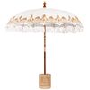 vidaXL Paraguas balin&eacute;s con base Crema &Oslash; 210-220 cm