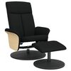vidaXL Sill&oacute;n reclinable con reposapi&eacute;s tela negro