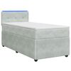 vidaXL Cama con Base Tapizada, Colch&oacute;n y Luz LED Gris Claro Terciopelo