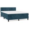 vidaXL Cama box spring con colch&oacute;n terciopelo azul oscuro 140x190 cm