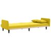 vidaXL Sof&aacute; cama con portavasos tela amarillo claro