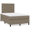 vidaXL Cama box spring con colch&oacute;n tela gris taupe 120x190 cm