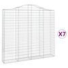 vidaXL Cestas de gaviones 7 uds forma de arco hierro 200x30x180/200 cm
