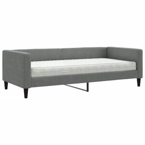 vidaXL Sof&aacute; cama con colch&oacute;n tela gris oscuro 90x200 cm