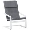 vidaXL Sill&oacute;n de relax con taburete tela gris oscuro