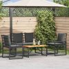 vidaXL Juego de muebles de exterior 4 pcs Negro y Gris oscuro
