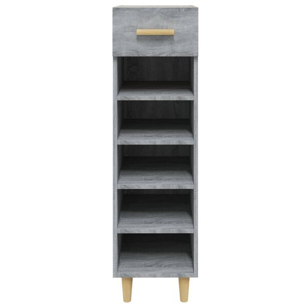 vidaXL Mueble zapatero madera contrachapada gris Sonoma 30x35x105 cm